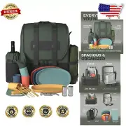 Modern Picnic Set for Couples - All-in-One Backpack with Wine Cooler & Tableware
