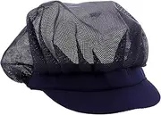 [DEARMAMY] Flat Chef Hat for Men Women Unisex Mesh Chef Cap Breathable Cotton Cooking Hat Kitchen Workshop Chef Hats Oil-Resistant Bakers Cap Navy