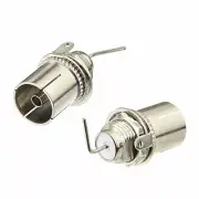 5-Pack TV Aerial Antenna Interface Bulkhead Mount PAL Socket Solder Connector
