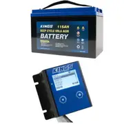 Adventure Kings 115AH AGM Deep Cycle Battery + 12V Battery Monitor Easy Install