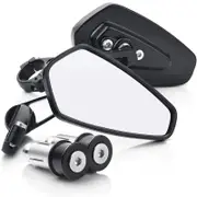 7/8" 22mm Motorcycle Rear View Mirrors Aluminum Bar End Mirror Motorbike