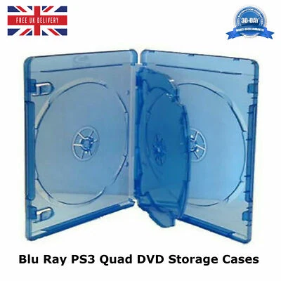 100 x Blu Ray PS3 Quad DVD Storage Case with Clear Sleeve High Quality