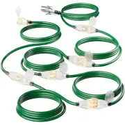 50 FT Outdoor Extension Cord with Multiple Outlets, Evenly Spaced 6 Outlets w...