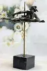 Art Deco / Contemporary Olympian / Gymnast /Nude Female Bronze Statue Sculpture