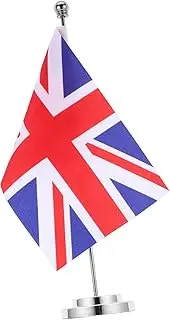 LALAFINA Mini British Flag Desk Decor Stand Base UK Flag Table Banner for Office Home Party
