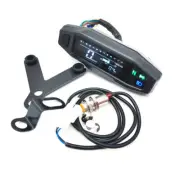 LCD Digital Motorcycle Speedometer Odometer Tachometer Bar Gauge With Bracket