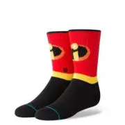 Stance Kids Red Crew Cotton Disney Pixar The Incredibles Boys Socks Sz L 2-5.5