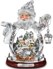 Bradford Exchange Thomas Kinkade Santa Claus is On His Way Crystal Figurine 11"