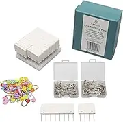 Hatillu Knit Blocking Pins Kit – 172 Pcs: 22 Blocking Combs, 100 T-Pins, 50 Stitch Markers, Storage Box for Knitting, Crochet, Needlework, Lace, Blocking Mats, Crafts – Knitting Tools & Accessories