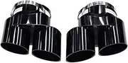 2019-2024 Compatible For BMW G05 X5 G06 X6 exhaust Tip outlet with 304 stainless steel black double outlet muffler nozzle tip(Black)