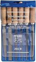 Pferd Key File Set 265 B in Plastic Pouch, 6 Files, 4 inch, with Wooden Handles, 17012 – Ideal for Fine and Delicate Filing