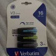 Verbatim 99126 USB 3.1 Gen 1 Flash Drive 16GB 3/Pk