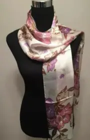 NWT Cynthia Rowley 100% Silk Floral Multicolor Scarf