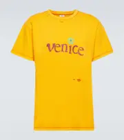 [ERL] ERL Venice cotton and linen T-shirt AU 93 yellow