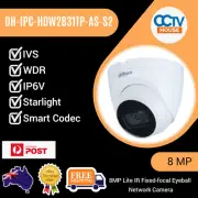 Dahua 8CH 8MP 2.8mm Starlight CCTV Built-in Mic Camera HDW2831TP-AS-S2 Aus.VER