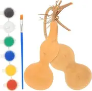 FELTECHELECTR 1Set Gourd Craft Decoration Set for Painting with Natural Gourd Ornaments and Based Paint Fun Art Supplies for Creative