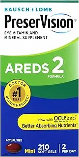 ADEMA Preser-Vision AREDS 2 Eye Vitamin & Mineral Supplement Mineral Supplement, Contains Lutein, Vitamin C, Zeaxanthin, Zinc & Vitamin E, 210 Softgels Soft Gels