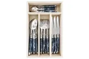 Andre Verdier Debutant Cutlery Set 24 Piece Tableware Flatware Set Marbled Grey