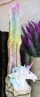 Fantasy Rainbow Sacred Unicorn Horse By Crystal Quarry Tower Incense Burner