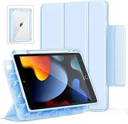 Gahwa Magnetic Case Compatible with iPad 9th/8th/7th Generation (2021/2020/2019) 10.2 Inch and iPad Air 10.5" (3rd Gen.) 2019/iPad Pro 10.5" 2017, Smart Folio Cover Supports Pencil 2 - Blue