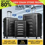 ALFORDSON Luggage 3PCS Set Suitcase Trolley TSA Carry on Hard Case Black