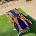 epoxy wooden table/ Sofa Center Live Edge Walnut Wood Table Custom Order Counter