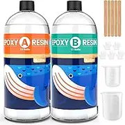 ISTOYO Epoxy Resin, 2L/64oz Crystal Clear No Bubbles Resin Kit, Fast Curing Epoxy Resin for Table Tops, Casting, DIY Art Crafts, Coating, Cast Coating Wood, Jewelry Making