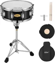 Snare Drum Set with Drum Sticks, Stand, Mute Pad, Bag, Key, 14"X 5.5", Starry Bl