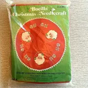 Bucilla Christmas Needlecraft Jeweled Tree Skirt or Table Center Kit 54" Santa