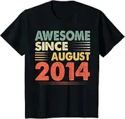 [X.Style] Kids Awesome Since August 2014 Shirt 5 Years Old Vintage Birthday ds910 T-Shirt (S) Black