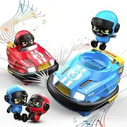 Toddlers Remote Control Cars for Boys 3-5, Kids RC Cartoon Cars for Girls 2-4, Boys Race Car Bumper Car Toys for 2 3 4 5 Years Old, RC Car Christmas Birthday Gifts w/ Light, Sound, Music