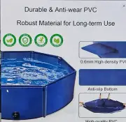 MTSLYH Jumbo Foldable Dog Pool Hard Plastic Shell Portable Swimming Pool 30 X100