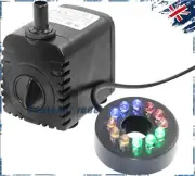 Submersible Fountain Pump 12 Color Light for Water Feature Outdoor Small Pond