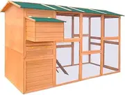 Chicken Coop Wood 295x163x170 cm Outdoor Pet House Backyard Hen House