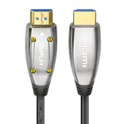 Cruxtec HDMI 2.1 8K Ultra-HD Active Optical Fiber Male Cable 30m 48Gbps Silver