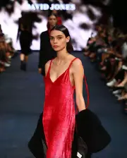 New SCANLAN THEODORE Red Silk-Velvet Silver Tinsel Midi Slip Dress Sz 4 $900