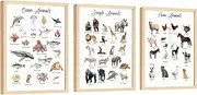 EXCOOL CLUB Farm Animal Educational Posters for Preschoolers - 12x16 Inch | 30x40 cm Nursery Art Prints Animal Posters for Classroom, Sea Ocean Animal Print, Jungle Nursery Learning Posters for Kids (Unframed)