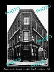 OLD POSTCARD SIZE PHOTO BRIXTON LONDON ENGLAND THE ANGELL ARMS TAVERN c1930
