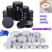 Black Silver Aluminium Tin Screw Cap Lip Balm Jar Container Small Round Tins Jar