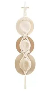 Macrame Hat Hangers Hat Rack for Wall Cowboy Hat Off White 3 Hats Style
