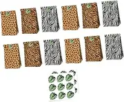 WHAMVOX Large Jungle Themed Paper Party Bags 12pcs Animal Prints Loot Bags for Candy Birthday