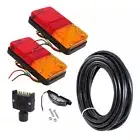 10 LED TRAILER TAIL LIGHTS KIT-PLUG NUMBER PLATE LIGHT 5 CORE WIRE 10 - 30v UTE