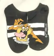 New Womens Looney Tunes Black And White Taz No Show Socks Size 4-10 - NWT