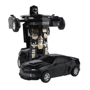 Catzon Inertial Pull Back Car Transforming Toy for 2-7 Years Old Kids Birthday Gift Black