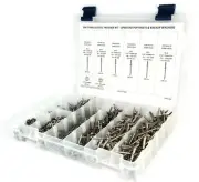 304 Stainless Steel Pop Rivet Kit w/ Backing Washers Size #4-2 to #6-8 - 1201pcs