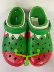 Crocs Classic Clogs Men's Size 13 Christmas Elf Holiday Lined Red Green White