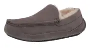100% Authentic UGG Ascot Men's Suede Moccasin Slippers Grey Size 11 NEW