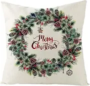 Christmas Cushion Covers, Christmas Cushion Covers 18 x 18 - Square Cushion Cover | Christmas Decorations Pillow Covers 18X18 Inches Cushion Cover Square Pillow Case with Fermet