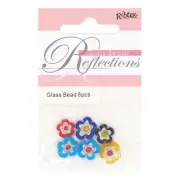 NEW Ribtex Millefiori Flower Shape Bead 6 Pack By Spotlight