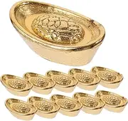20pcs Crafts Decoration Model Decoration Shop Showcase Decor Golden Ingot Models Tiny Golden Ingot Crafts Mini Golden Ingot Decor Paper Doll House Desk